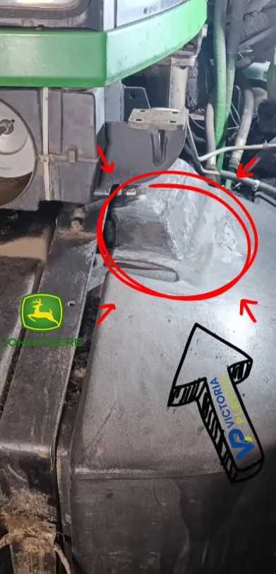Відремонтований паливний бак John Deere після зварювання та підсилення