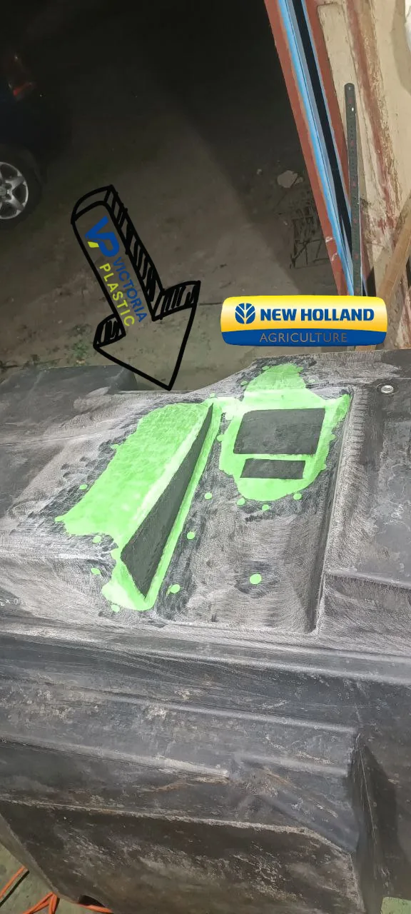 Шов відновленого паливного бака New Holland — кінцевий результат